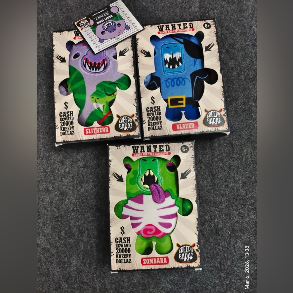Kreepy Baraz Wanted Armed and Very Dangerouz Collectible Set of 3